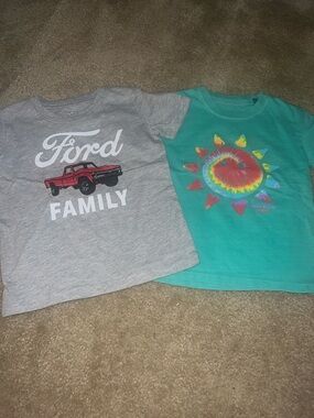 Ford Family Gray Graphic Tee & Turquoise Tie-Dye Sun Tee - 2 Pack